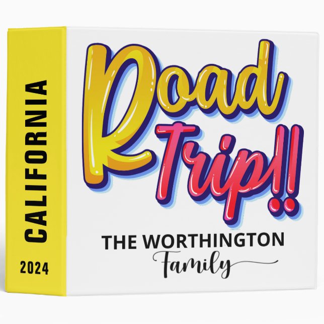 VACATION ROAD TRIP - SEE BACK - Binder (Front/Spine)