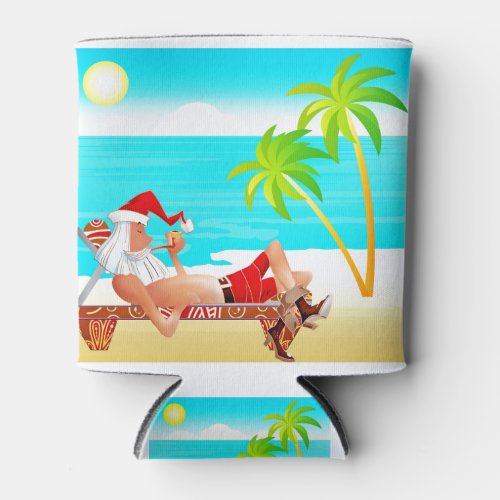 vacation santa claus can cooler