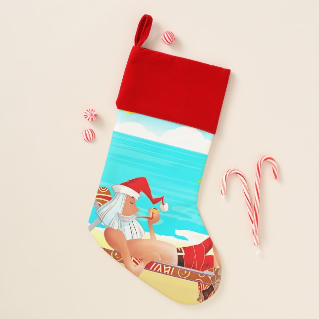 vacation santa claus christmas stocking (Front)