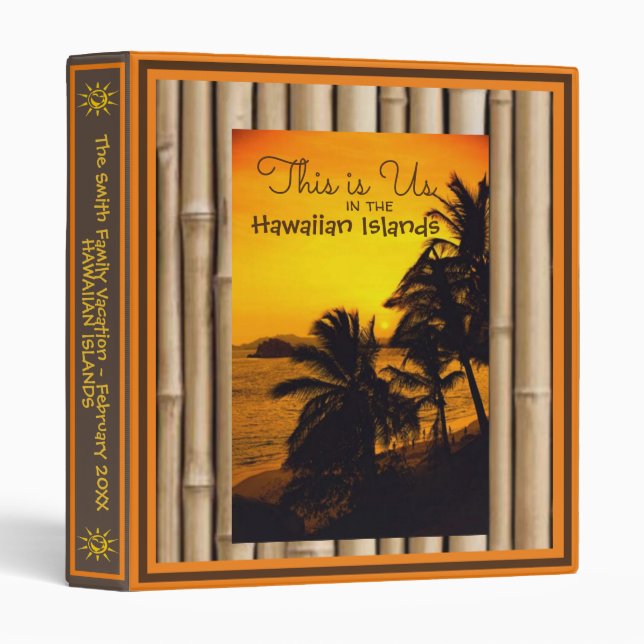 Vacation Scrapbook & Photo Album 3 Ring Binder (Front/Spine)