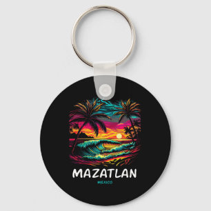 Vacation Souvenir Palm Tree Mazatlan Keychain