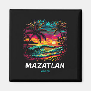 Vacation Souvenir Palm Tree Mazatlan  Magnet