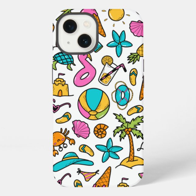 vacation summer beach pattern for fun     iphone case (Back)
