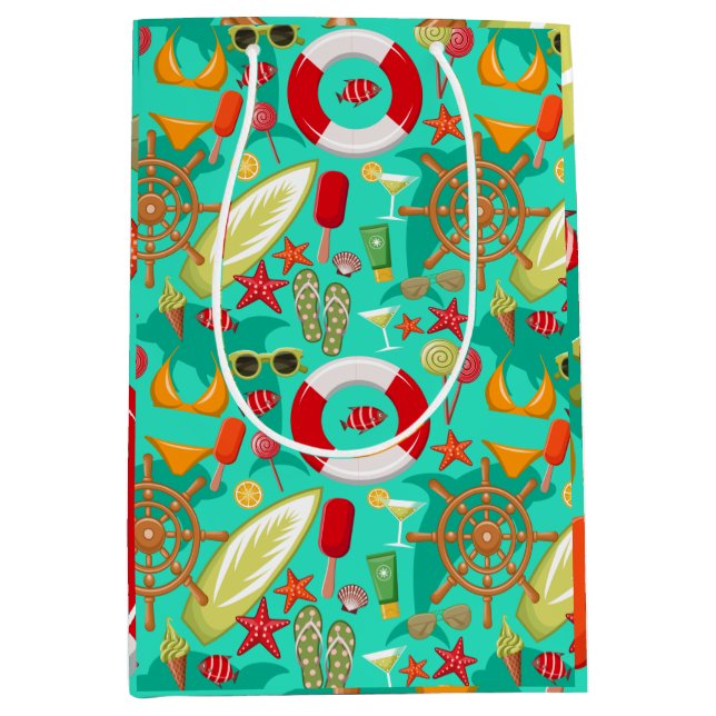 vacation summer beach pattern     medium gift bag (Front)