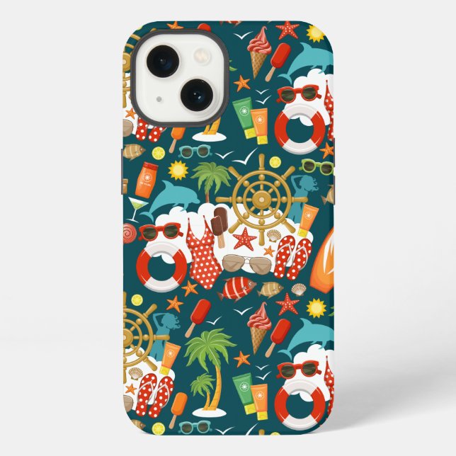 vacation summer party beach pattern     iphone case (Back)