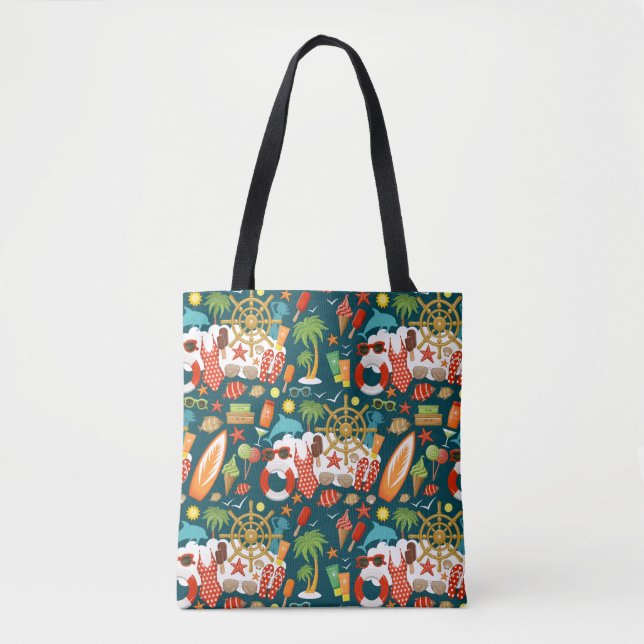 vacation summer party beach pattern     tote bag (Front)