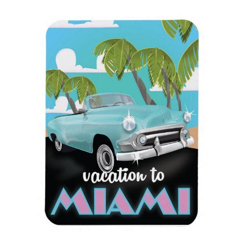 Vacation to Miami Travel poster Magnet