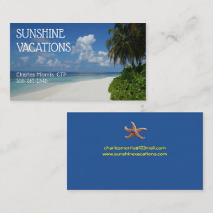 Vacation Travel Agent Tropical Sunshine Business Card