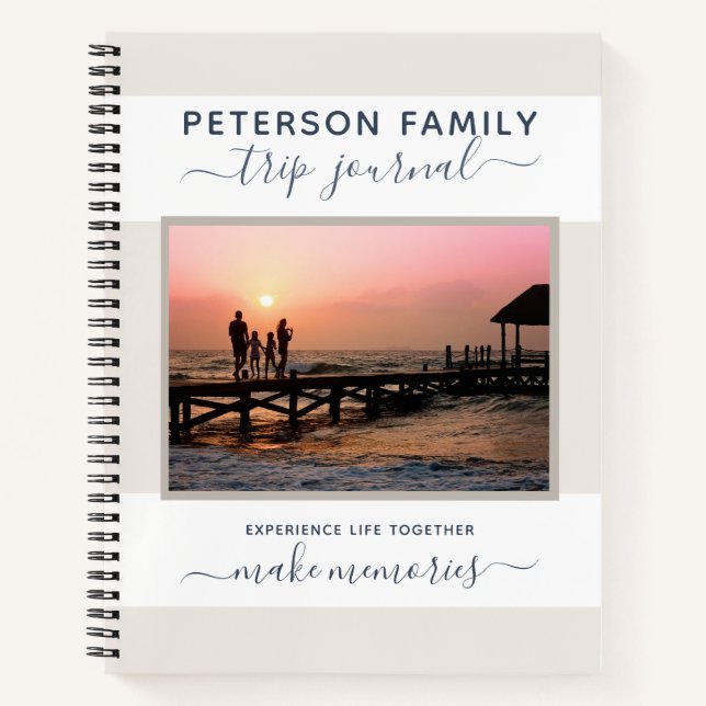 Vacation Trip Journal Personalized Family Memories (Front)