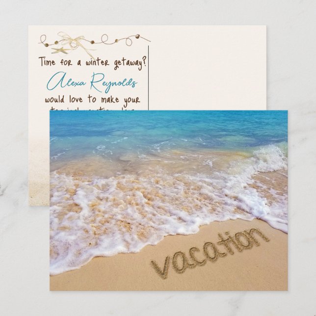 Vacation Tropical Bahamas Beach  Holiday Postcard (Front/Back)