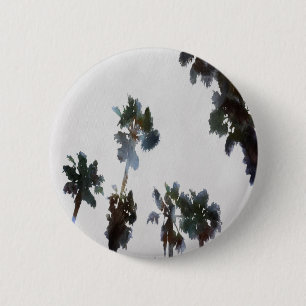 Vacation Tropical Palms Artistic Watercolor  Button