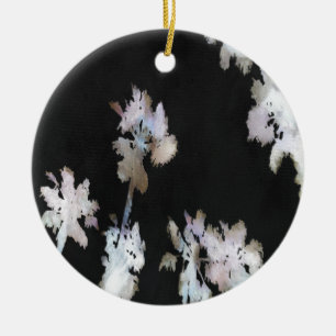 Vacation Tropical Palms Artistic Watercolor Silhou Ceramic Ornament