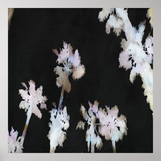 Vacation Tropical Palms Artistic Watercolor Silhou Poster (Front)