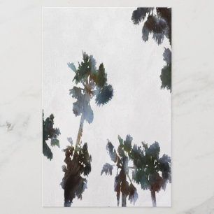 Vacation Tropical Palms Artistic Watercolor  Stationery