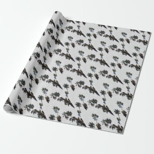 Vacation Tropical Palms Artistic Watercolor Wrapping Paper