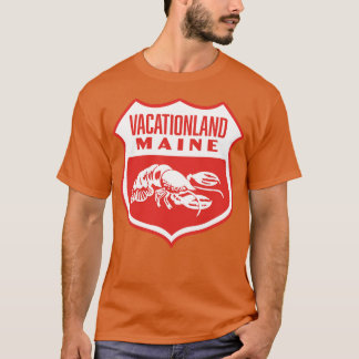 Vacationland Maine Retro Shield White T-Shirt