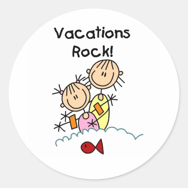 Vacations Rock Classic Round Sticker (Front)