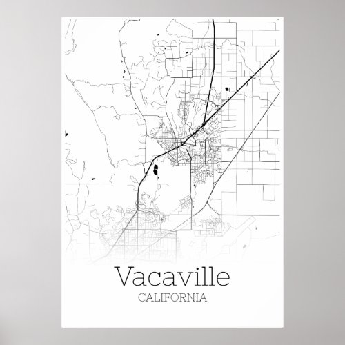 Vacaville Map _ California _ City Map Poster