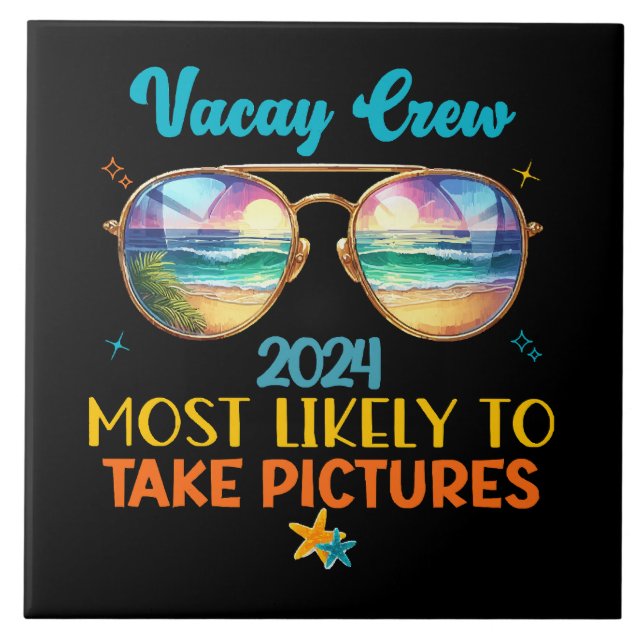 Vacay crew 2024 ceramic tile (Front)