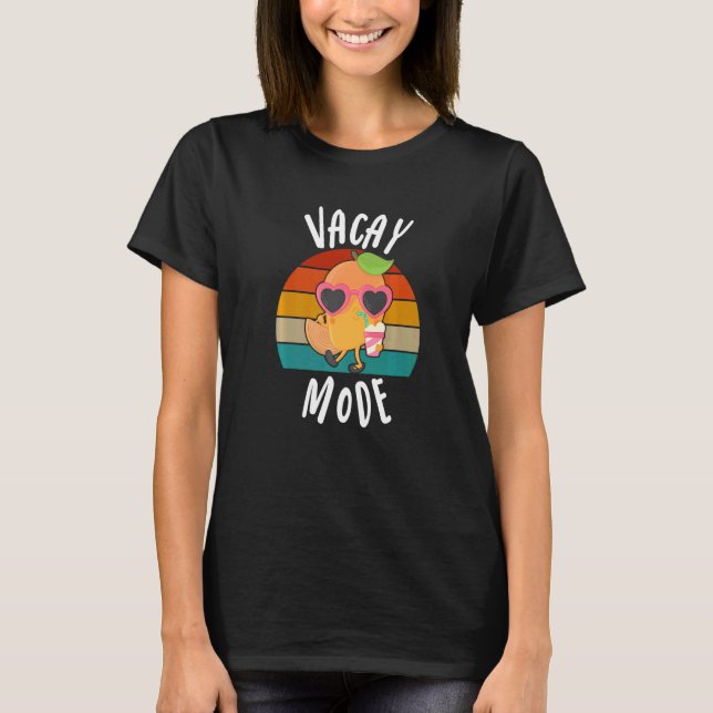 Vacay Mode Mango Cool Summer Vacation Fruit Graphi T-Shirt (Front)