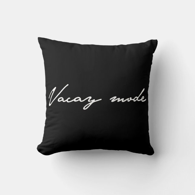Vacay Mode Summer Calligraphy Throw Pillow (Front)
