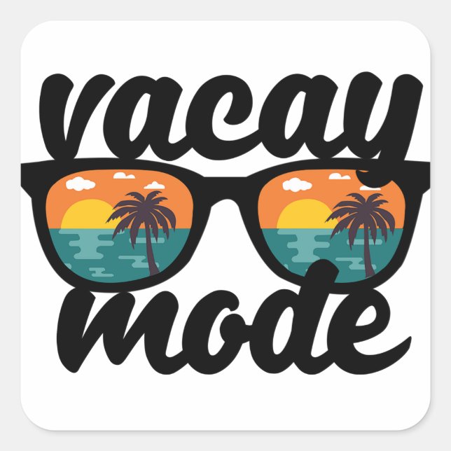 Vacay Mode Summer Design Square Sticker (Front)