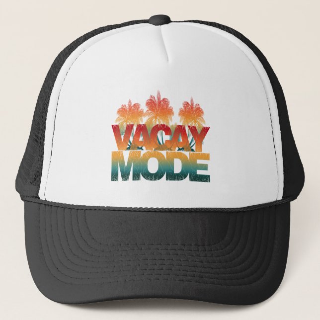 vacay mode T-Shirt Trucker Hat (Front)