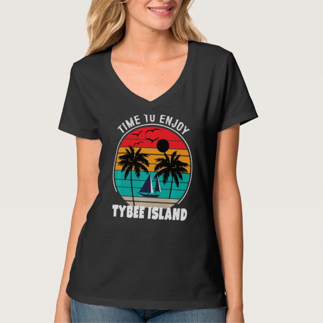 Vacay Mode Time To Enjoy Tybee Island Retro   T-Shirt (Front)