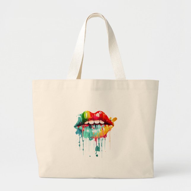 Vacay Vibes Large Tote Bag (Front)