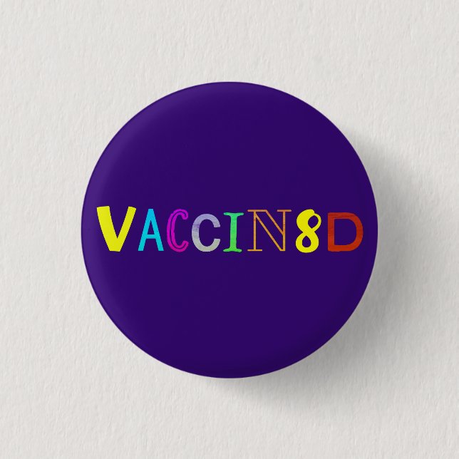 VACCIN8D (Multicolored and Purple) Button (Front)