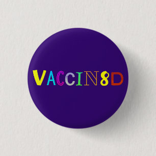 VACCIN8D (Multicolored and Purple) Button