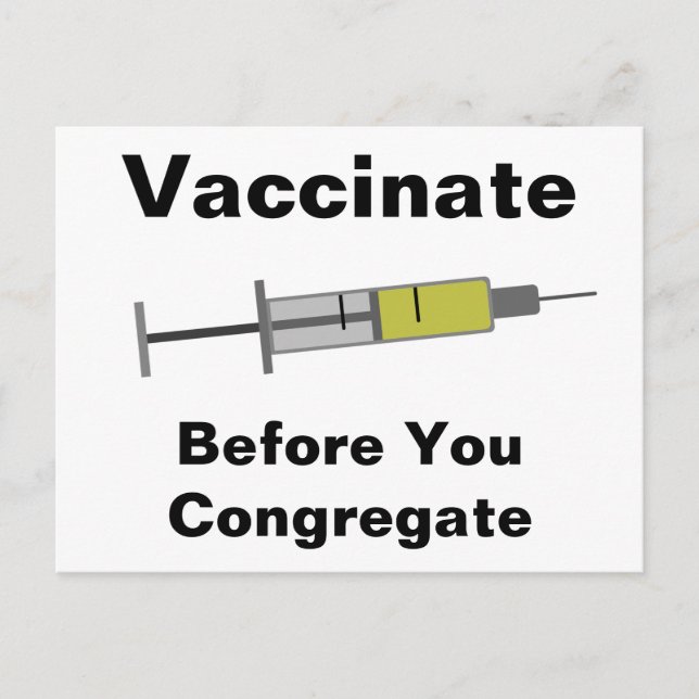 Vaccinate Before You Congregate Postcard (Front)