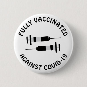 Vaccinated Against Covid-19, Coronavirus Button