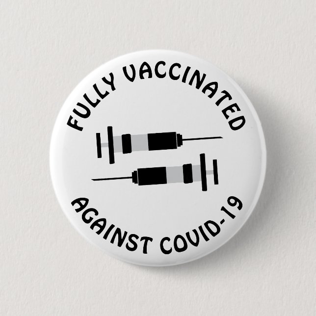 Vaccinated Against Covid-19, Coronavirus Button (Front)