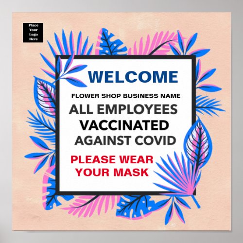  Vaccinated All Employees Business Welcome Poster