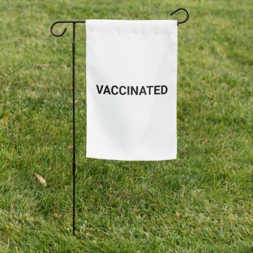Vaccinated black and white elegant minimalist garden flag