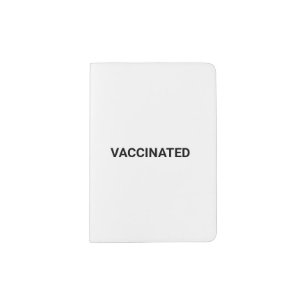 Vaccinated, black and white elegant passport holder