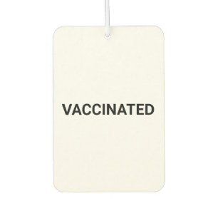 Vaccinated, black white customizable car air freshener