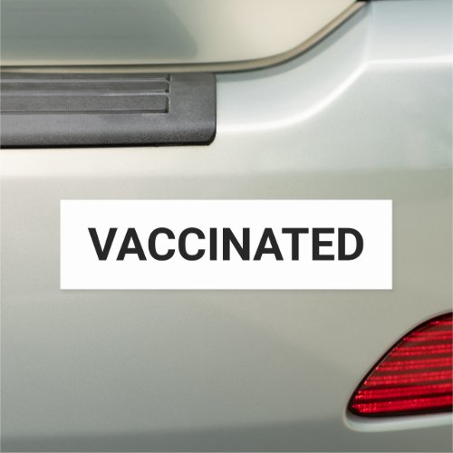 Vaccinated black white customizable car magnet