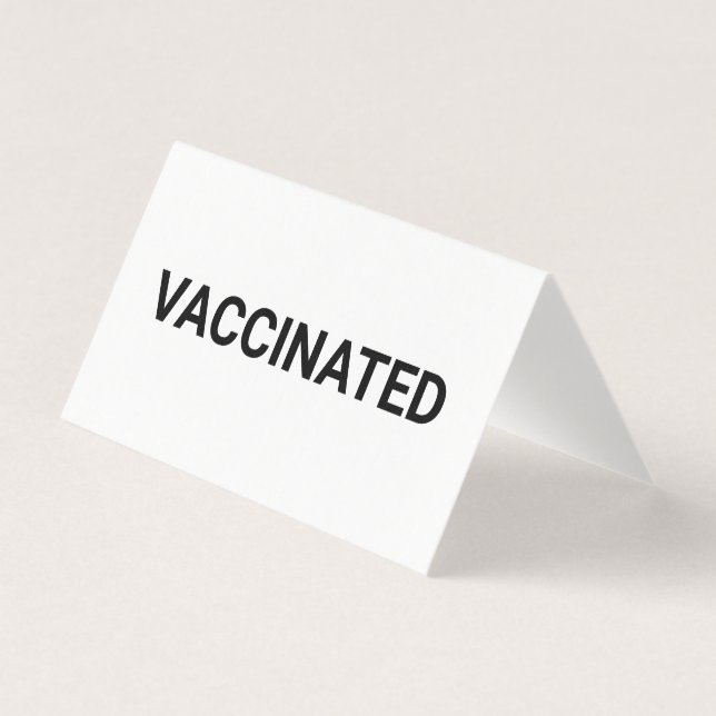 Vaccinated, black white customizable folded card (Front)
