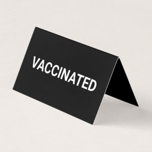 Vaccinated, black white customizable folded card