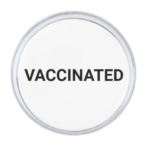 Vaccinated black white customizable lapel pin