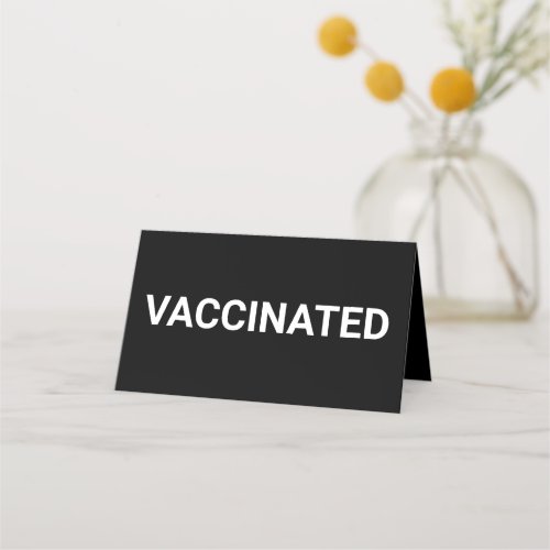 Vaccinated black white customizable table sign lo loyalty card