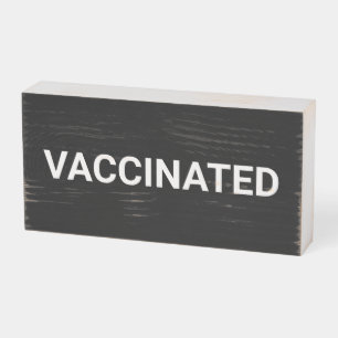 Vaccinated, black white customizable wooden box si