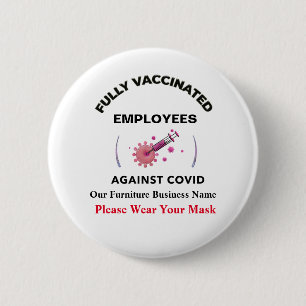 Vaccinated Business Employees Against Covid Button