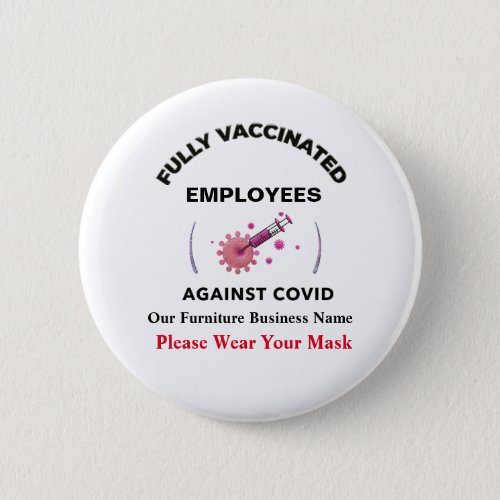 Vaccinated Business Employees Against Covid Button