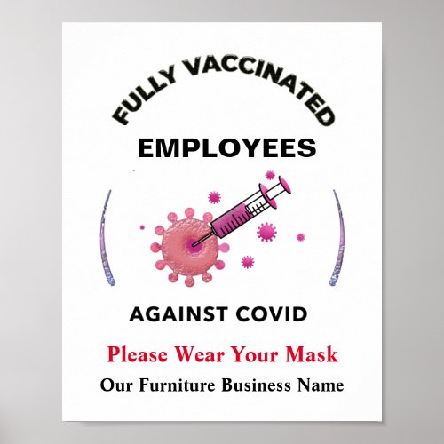 Vaccinated Business Employees Against Covid  Poster