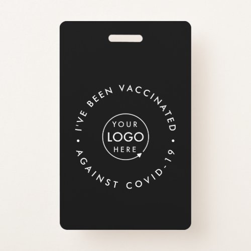 Vaccinated Business Logo  Staff Covid_19 Black Badge