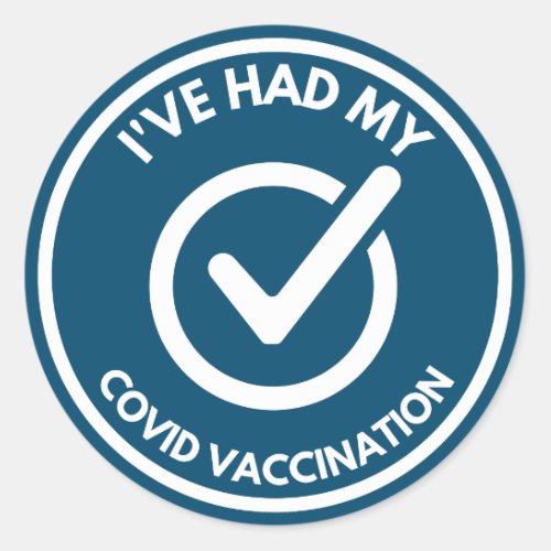 vaccinated button classic round sticker