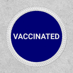 Vaccinated, cobalt blue simple customizable patch